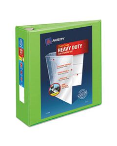AVE79779 HEAVY-DUTY VIEW BINDER WITH DURAHINGE AND LOCKING ONE TOUCH EZD RINGS, 3 RINGS, 3" CAPACITY, 11 X 8.5, CHARTREUSE