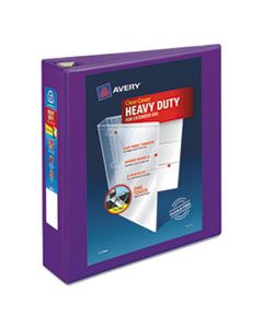 AVE79777 HEAVY-DUTY VIEW BINDER WITH DURAHINGE AND LOCKING ONE TOUCH EZD RINGS, 3 RINGS, 2" CAPACITY, 11 X 8.5, PURPLE