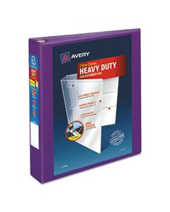 AVE79774 HEAVY-DUTY VIEW BINDER WITH DURAHINGE AND LOCKING ONE TOUCH EZD RINGS, 3 RINGS, 1.5" CAPACITY, 11 X 8.5, PURPLE