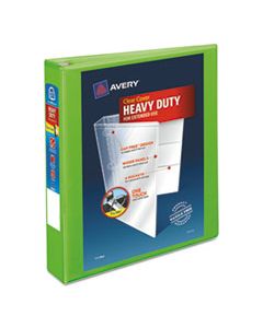 AVE79773 HEAVY-DUTY VIEW BINDER WITH DURAHINGE AND LOCKING ONE TOUCH EZD RINGS, 3 RINGS, 1.5" CAPACITY, 11 X 8.5, CHARTREUSE