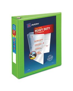 AVE79776 HEAVY-DUTY VIEW BINDER WITH DURAHINGE AND LOCKING ONE TOUCH EZD RINGS, 3 RINGS, 2" CAPACITY, 11 X 8.5, CHARTREUSE