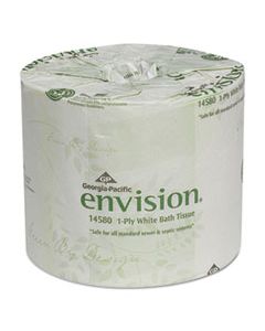 GPC1458001 ONE-PLY BATHROOM TISSUE, SEPTIC SAFE, 1-PLY, WHITE, 1210 SHEETS/ROLL, 80 ROLLS/CARTON