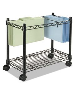 FEL45081 HIGH-CAPACITY ROLLING FILE CART, 24W X 14D X 20.5H, BLACK