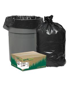 WBIRNW4620 LINEAR LOW DENSITY RECYCLED CAN LINERS, 45 GAL, 2 MIL, 40" X 46", BLACK, 100/CARTON