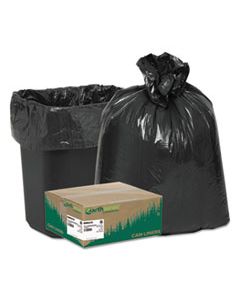 WBIRNW2410 LINEAR LOW DENSITY RECYCLED CAN LINERS, 10 GAL, 0.85 MIL, 24" X 23", BLACK, 500/CARTON