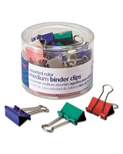 OIC31029 ASSORTED COLORS BINDER CLIPS, MEDIUM, 24/PACK