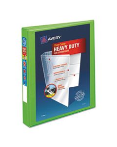 AVE79770 HEAVY-DUTY VIEW BINDER WITH DURAHINGE AND LOCKING ONE TOUCH EZD RINGS, 3 RINGS, 1" CAPACITY, 11 X 8.5, CHARTREUSE