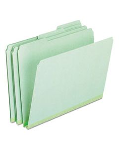 PFX17167 PRESSBOARD EXPANDING FILE FOLDERS, 1/3-CUT TABS, LETTER SIZE, GREEN, 25/BOX