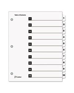 CRD61013 ONESTEP PRINTABLE TABLE OF CONTENTS AND DIVIDERS, 10-TAB, 1 TO 10, 11 X 8.5, WHITE, 1 SET