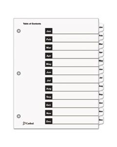 CRD60313 ONESTEP PRINTABLE TABLE OF CONTENTS AND DIVIDERS, 12-TAB, JAN. TO DEC., 11 X 8.5, WHITE, 1 SET