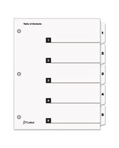 CRD60533 QUICKSTEP ONESTEP PRINTABLE TABLE OF CONTENTS AND DIVIDERS, 5-TAB, 1 TO 5, 11 X 8.5, WHITE, 24 SETS
