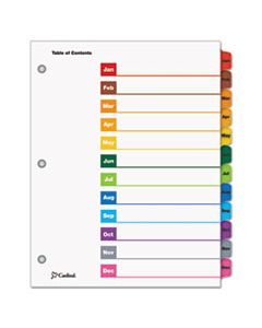 CRD60318 ONESTEP PRINTABLE TABLE OF CONTENTS AND DIVIDERS, 12-TAB, JAN. TO DEC., 11 X 8.5, WHITE, 1 SET