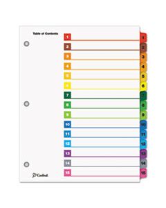 CRD61518 ONESTEP PRINTABLE TABLE OF CONTENTS AND DIVIDERS, 15-TAB, 1 TO 15, 11 X 8.5, WHITE, 1 SET