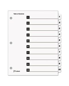 CRD61033 QUICKSTEP ONESTEP PRINTABLE TABLE OF CONTENTS AND DIVIDERS, 10-TAB, 1 TO 10, 11 X 8.5, WHITE, 24 SETS