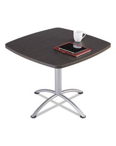ICE69724 ILAND TABLE, CONTOUR, SQUARE SEATED STYLE, 36" X 36" X 29", GRAY WALNUT/SILVER
