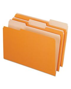 PFX435013ORA INTERIOR FILE FOLDERS, 1/3-CUT TABS, LEGAL SIZE, ORANGE, 100/BOX