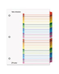 CRD60118 ONESTEP PRINTABLE TABLE OF CONTENTS AND DIVIDERS, 31-TAB, 1 TO 31, 11 X 8.5, WHITE, 1 SET