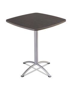 ICE69754 ILAND TABLE, CONTOUR, SQUARE BISTRO STYLE, 36" X 36" X 42", GRAY WALNUT/SILVER