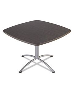 ICE69744 ILAND TABLE, CONTOUR, SQUARE SEATED STYLE, 42" X 42" X 29", GRAY WALNUT/SILVER