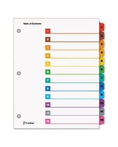 CRD61218 ONESTEP PRINTABLE TABLE OF CONTENTS AND DIVIDERS, 12-TAB, 1 TO 12, 11 X 8.5, WHITE, 1 SET