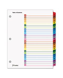 CRD60218 ONESTEP PRINTABLE TABLE OF CONTENTS AND DIVIDERS, 26-TAB, A TO Z, 11 X 8.5, WHITE, 1 SET