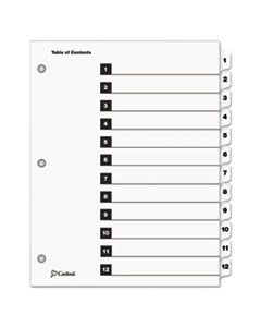 CRD61213 ONESTEP PRINTABLE TABLE OF CONTENTS AND DIVIDERS, 12-TAB, 1 TO 12, 11 X 8.5, WHITE, 1 SET