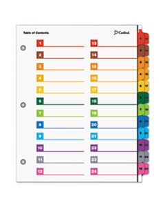 CRD60960 ONESTEP PRINTABLE TABLE OF CONTENTS AND DIVIDERS - DOUBLE COLUMN, 24-TAB, 1 TO 24, 11 X 8.5, WHITE, 1 SET