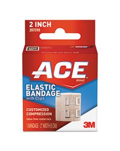 MMM207310 ELASTIC BANDAGE WITH E-Z CLIPS, 2" X 50"