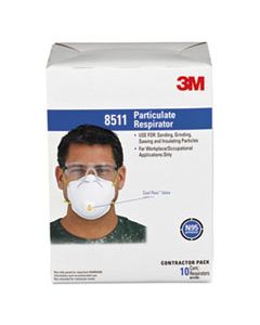 MMM8511 PARTICULATE RESPIRATOR W/COOL FLOW EXHALATION VALVE, 10 MASKS/BOX