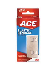 MMM207313 ELASTIC BANDAGE WITH E-Z CLIPS, 4" X 64"