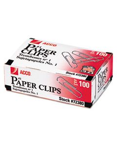 ACC72380 PAPER CLIPS, SMALL (NO. 1), SILVER, 1,000/PACK