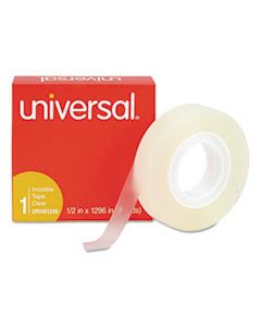UNV81236 INVISIBLE TAPE, 1" CORE, 0.5" X 36 YDS, CLEAR
