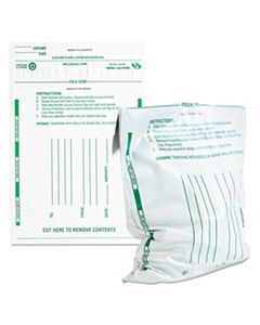 QUA45228 POLY NIGHT DEPOSIT BAGS W/TEAR-OFF RECEIPT, 10 X 13, OPAQUE, 100 BAGS/PACK