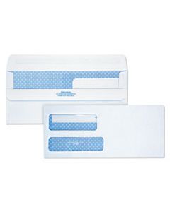 QUA24519 DOUBLE WINDOW REDI-SEAL SECURITY-TINTED ENVELOPE, #9, COMMERCIAL FLAP, REDI-SEAL CLOSURE, 3.88 X 8.88, WHITE, 250/CARTON