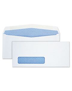 QUA90130 WINDOW ENVELOPE, #10, COMMERCIAL FLAP, GUMMED CLOSURE, 4.13 X 9.5, WHITE, 500/BOX