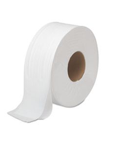 BWK6100 JRT BATH TISSUE, JUMBO, SEPTIC SAFE, 2-PLY, WHITE, 3.5" X 1000 FT, 12 ROLLS/CARTON