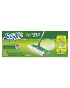 PGC92815CT SWEEPER DRY + WET STARTER KIT, 46"HANDLE, 10 X 8 HEAD, SILVER/GREEN, 6/CARTON