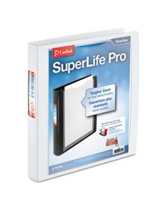 CRD54652 SUPERLIFE PRO EASY OPEN CLEARVUE LOCKING SLANT-D RING BINDER, 3 RINGS, 1" CAPACITY, 11 X 8.5, WHITE
