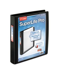 CRD54661 SUPERLIFE PRO EASY OPEN CLEARVUE LOCKING SLANT-D RING BINDER, 3 RINGS, 1.5" CAPACITY, 11 X 8.5, BLACK