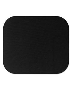FEL58024 POLYESTER MOUSE PAD, NONSKID RUBBER BASE, 9 X 8, BLACK