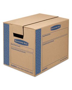FEL0062711 SMOOTHMOVE PRIME MOVING & STORAGE BOXES, SMALL, REGULAR SLOTTED CONTAINER (RSC), 16" X 12" X 12", BROWN KRAFT/BLUE, 15/CARTON