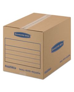 FEL7713801 SMOOTHMOVE BASIC MOVING BOXES, SMALL, REGULAR SLOTTED CONTAINER (RSC), 16" X 12" X 12", BROWN KRAFT/BLUE, 25/BUNDLE