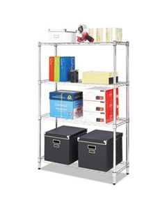 ALESW843614SR RESIDENTIAL WIRE SHELVING, FOUR-SHELF, 36W X 14D X 54H, SILVER