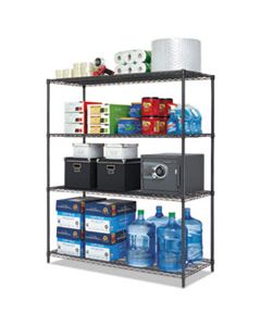 ALESW206024BA ALL-PURPOSE WIRE SHELVING STARTER KIT, 4-SHELF, 60 X 24 X 72, BLACK ANTHRACITE PLUS