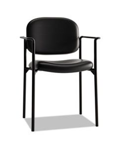 BSXVL616SB11 VL616 STACKING GUEST CHAIR WITH ARMS, BLACK SEAT/BLACK BACK, BLACK BASE