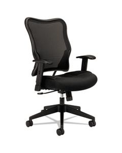 BSXVL702MM10 VL702 MESH HIGH-BACK TASK CHAIR, SUPPORTS UP TO 250 LBS., BLACK SEAT/BLACK BACK, BLACK BASE