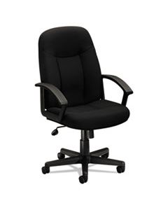 BSXVL601VA10 HVL601 SERIES EXECUTIVE HIGH-BACK CHAIR, SUPPORTS UP TO 250 LBS., BLACK SEAT/BLACK BACK, BLACK BASE