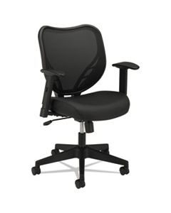 BSXVL551VB10 HVL551 MESH MID-BACK TASK CHAIR WITH FABRIC SEAT, SUPPORTS UP TO 250 LBS., BLACK SEAT/BLACK BACK, BLACK BASE