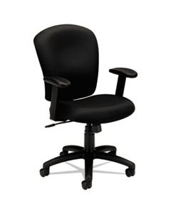 BSXVL220VA10 HVL220 MID-BACK TASK CHAIR, SUPPORTS UP TO 250 LBS., BLACK SEAT/BLACK BACK, BLACK BASE