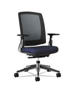 HON2283VA90PA LOTA SERIES MESH MID-BACK WORK CHAIR, SUPPORTS UP TO 250 LBS., NAVY SEAT/NAVY BACK, POLISHED ALUMINUM BASE